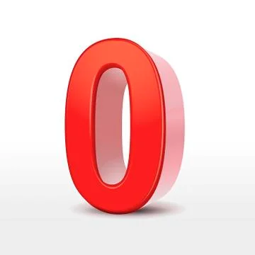 Red 3d number 0 Stock Illustration