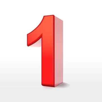 Red 3d number 1 Illustrazione stock