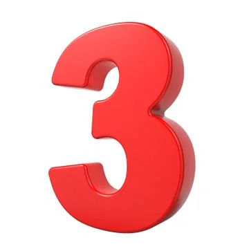 Red 3D Number. Stock Illustration