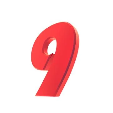 Red 3d number or figure. Numbering. Stock-Illustration