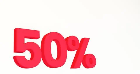 Red 3d numbers on white isolated background. 스톡 일러스트