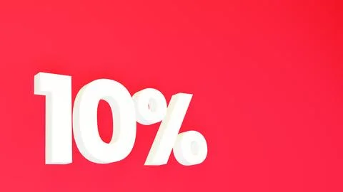Red 3d numbers on white isolated background. 库存插图