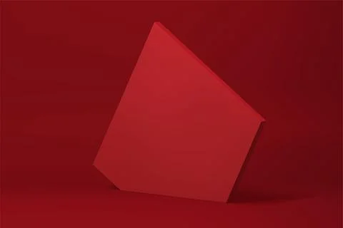 Red 3d pentagonal wall abstract geometric promo studio background realistic v イラスト素材