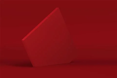 Red 3d pentagonal wall isometric modern fashion display for product presentat イラスト素材
