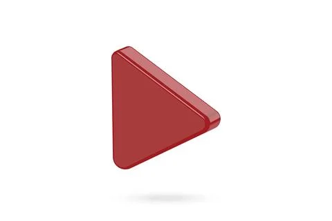 Red 3D Play Button Icon Isolated 스톡 일러스트