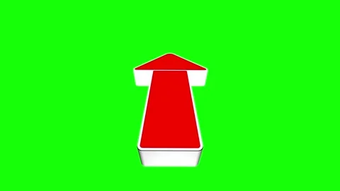Red 3d pointing arrow animation on bright green screen background Stock Footage 314510470