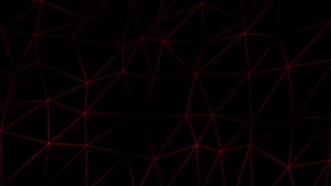 Red 3d polygon mesh dots and lines, Technology futuristic black background Stock Footage 295935990