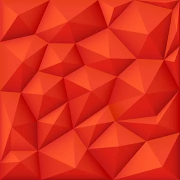 Red 3d polygon vector background, modern origami texture Stock Illustration
