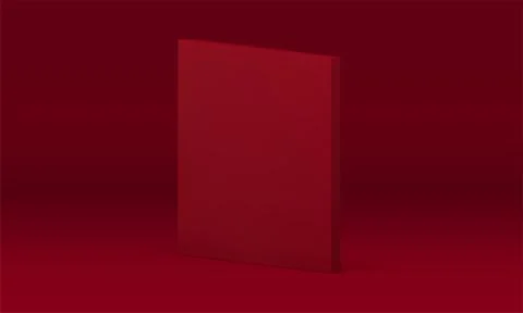 Red 3d rectangular wall geometric architecture element vertical foundation .. Stock Illustration