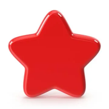 Red 3d render star icon Stock Illustration