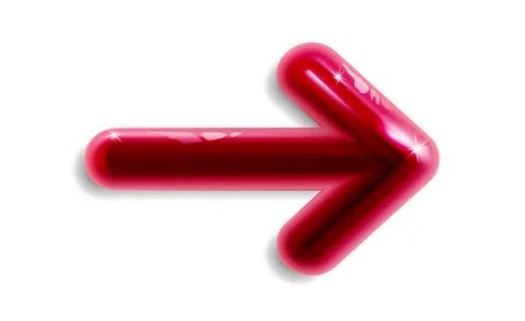 Red 3d rounded plastic glossy realistic business arrow. Design infographics Stock-Illustration