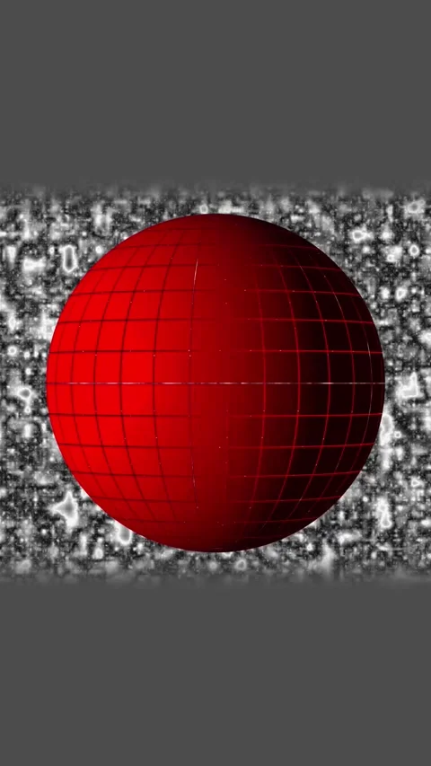 Red 3d sphere grid animation vertical video abstract technology background .. Stock Footage 344285419