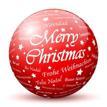 Red 3D Sphere with Mapped Holiday Season Texture Stock Illustration