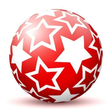 Red 3D Sphere with Mapped White Starlet Texture Illustrazione stock