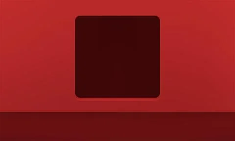 Red 3d studio background empty space for product promo presentation wall squa Stock Illustration