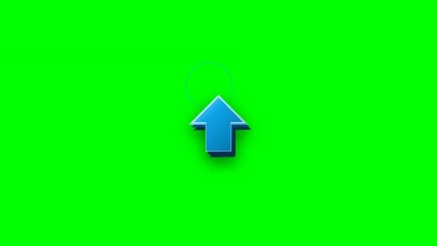 Red 3D stylized pointer arrow bottom right pulse green screen Stock Footage 344648470