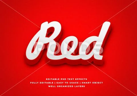 Red 3d text style effect mockup = PSD Template PSD-Vorlage