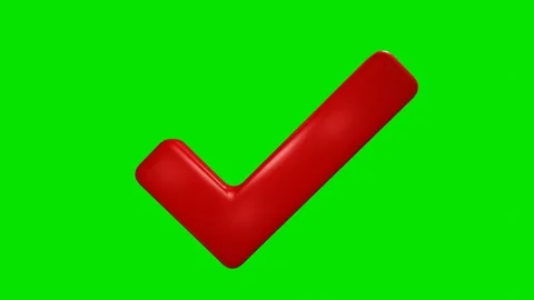 Red 3d tick flies up down on green background. 3d render animation Stock Footage 300845016