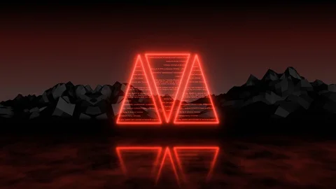 Red 3D Triangle Retro Stock Footage 121027248