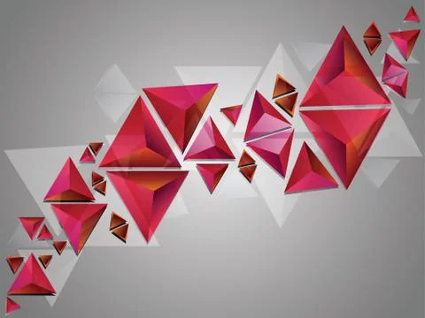 Red 3d Triangles Stock Illustration