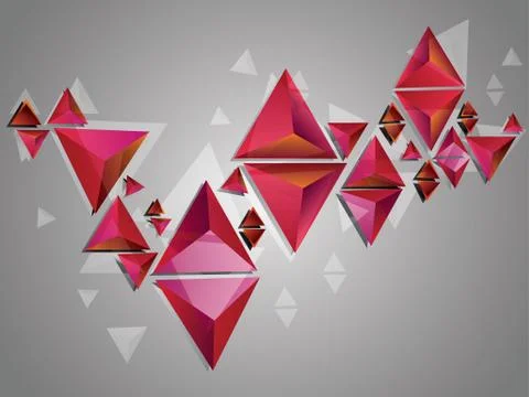 Red 3d Triangles Stockillustratie