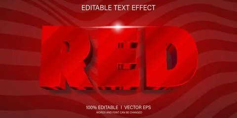 Red 3d vector text effect with modern style design Stock Illustration