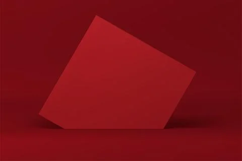 Red 3d wall abstract pentagonal studio background for product show presentati イラスト素材