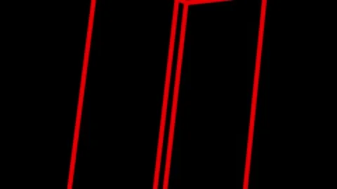 Red 3D Wireframe Rotating Box Abstract VJ Loop Видео 336926303
