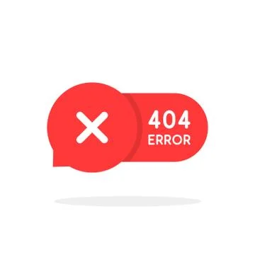 Red 404 error bubble icon Stock-Illustration