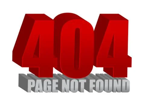 Red 404 error illustration design over a white background Stock Illustration