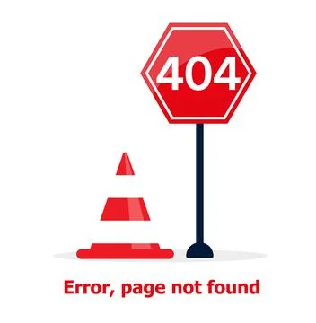 Red 404 error page not found with long shadow in flat style. Vector illustrat 스톡 일러스트