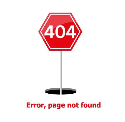 Red 404 error page not found with long shadow in flat style. Vector illustrat Illustrazione stock