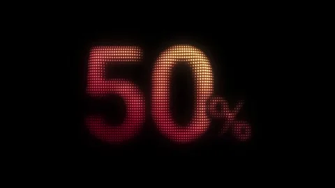 Red 50% Off Particle Animation on Dark Background Stock Footage 336406558