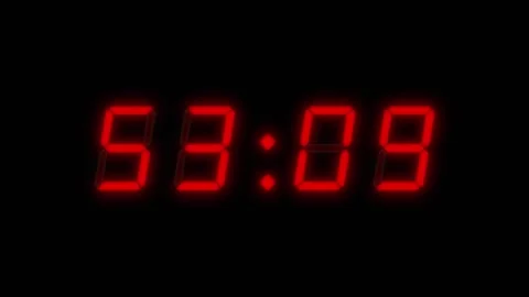 Red 60 second digital clock countdown Stock Footage 311803223