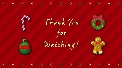 Red 8 Bit Christmas Stream Ending Screen Thank You for Watching 動画素材 347625826