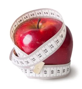 Red aaape with sewing measuring Stock Photos
