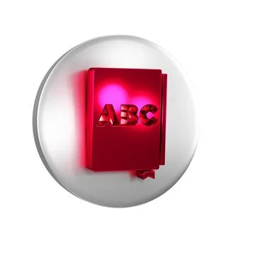 Red ABC book icon isolated on transparent background. Dictionary book sign... Stock Illustration