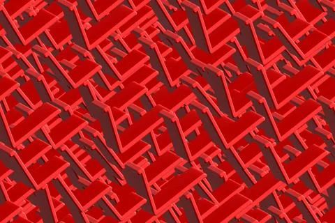 Red Abstract 3D Objects Seamless Pattern Background Illustrazione stock