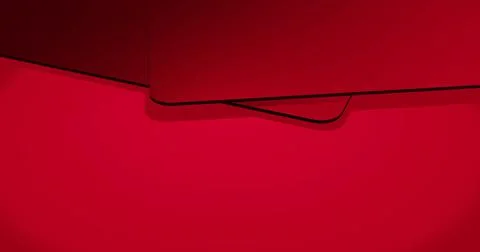 Red Abstract 3d rendering of rotating vivid geometric shape Illustrazione stock