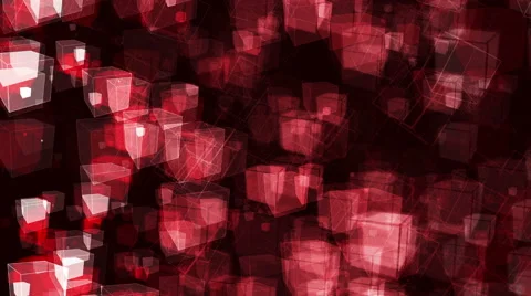 Red Abstract Animated Cubes - 4K Resolution Ultra HD Stock Footage 41533486