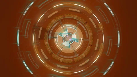 Red abstract animation hi-tech background circles. Futuristic Sci-Fi HUD effect 스톡 동영상 79804297