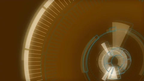 Red abstract animation hi-tech background circles. Futuristic Sci-Fi HUD effect Vidéo 79871672