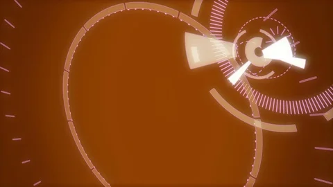 Red abstract animation hi-tech background circles. Futuristic Sci-Fi HUD effect Stock Footage 79871685