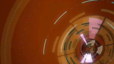 Red abstract animation hi-tech background circles. Futuristic Sci-Fi HUD effect Stock Footage 79871717