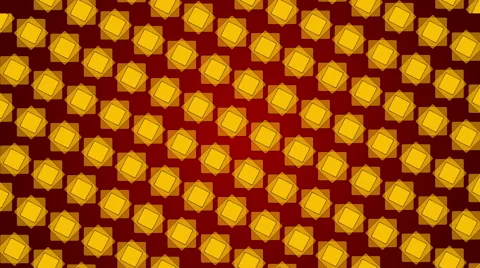 Red abstract background and motion yellow squares, loop Stock Footage 56374254