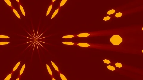 Red abstract background and moving gold shapes, loop Stock Footage 76568438