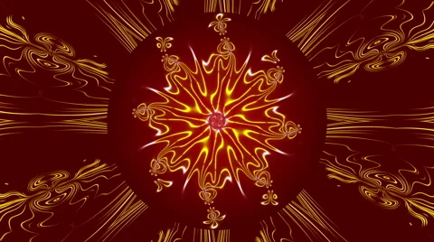 Red abstract background and mowing gold light, loop Stock Footage 67007799