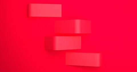 Red Abstract Background and round corner cube Video Stock Footage 170331561