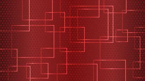 Red abstract background of circles, squares and rectangles Stock Illustration