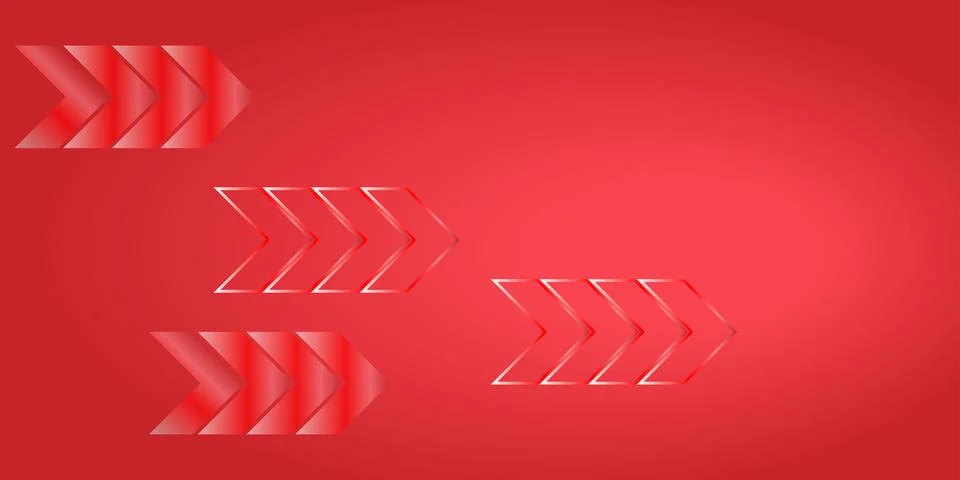 Red Abstract Background with Dynamic Moving Forward Arrows Stock Illustration